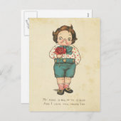 Vintage Valentine's Day Funny Boy Love Message Feestdagenkaart (Voorkant / Achterkant)