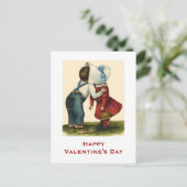 Vintage Valentine's Day Kissing Post Card Feestdagenkaart (Staand voorkant)