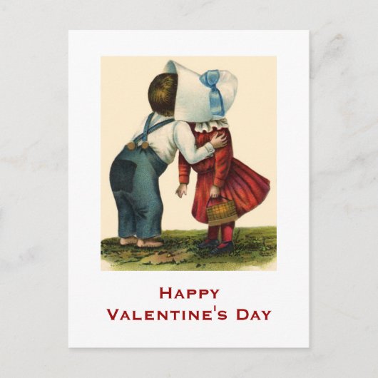 Vintage Valentine's Day Kissing Post Card Feestdagenkaart (Voorkant)