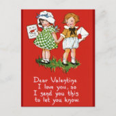 Vintage Valentine's for Kids Feestdagenkaart (Voorkant)