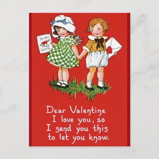 Vintage Valentine's for Kids Feestdagenkaart (Voorkant)