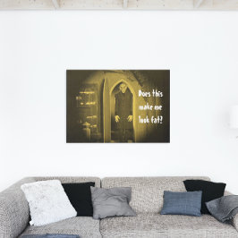 Vintage vampier horror Nosferatu geel Canvas Afdruk