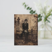 Vintage vampierfoto decoupage briefkaart (Staand voorkant)