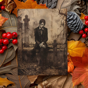 Vintage vampierfoto decoupage  briefkaart