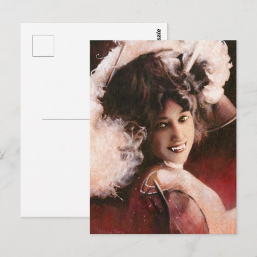 Vintage Vampire Lady Briefkaart (Voorkant / Achterkant)