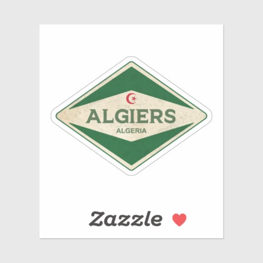Vintage van Algerije in Algiers Sticker (Vel)