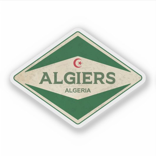 Vintage van Algerije in Algiers Sticker (Voorkant)