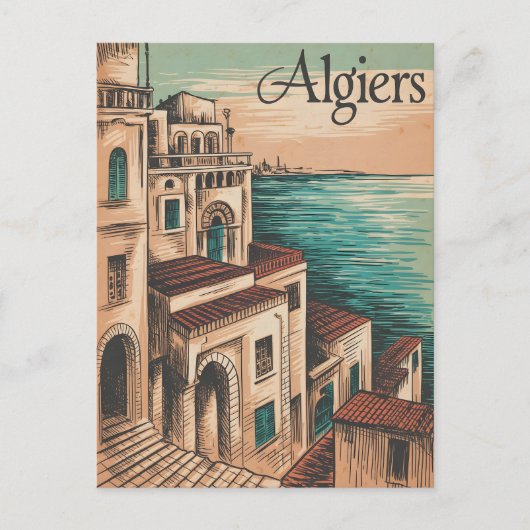 Vintage van Algiers Briefkaart (Voorkant)