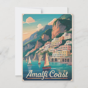 Vintage van Amalfi Briefkaart