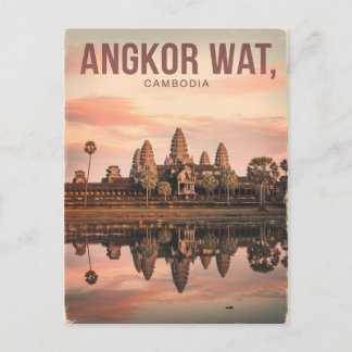 Vintage van Angkor Wat Briefkaart