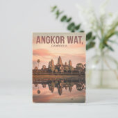 Vintage van Angkor Wat Briefkaart (Staand voorkant)