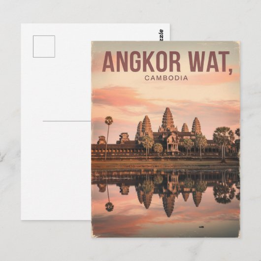 Vintage van Angkor Wat Briefkaart (Voorkant / Achterkant)