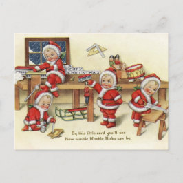 Vintage van Baby Santas Feestdagenkaart