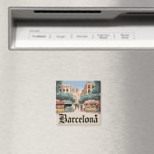 Vintage van Barcelona Spanje Magneet (Insitu (Vaatwasser))