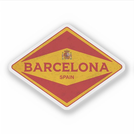 Vintage van Barcelona Spanje Sticker (Voorkant)