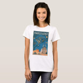 Vintage van Barcelona Spanje T-shirt (Voorkant volledig)