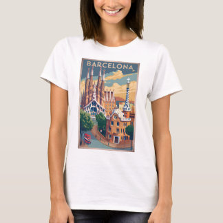 Vintage van Barcelona Spanje T-shirt