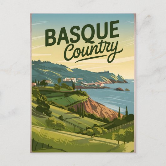 Vintage van Baskenland Briefkaart (Voorkant)