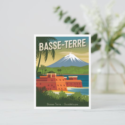 Vintage van Basse-Terre Guadeloupe Briefkaart (Staand voorkant)