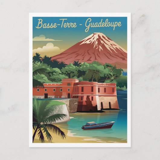 Vintage van Basse-Terre Guadeloupe Briefkaart (Voorkant)