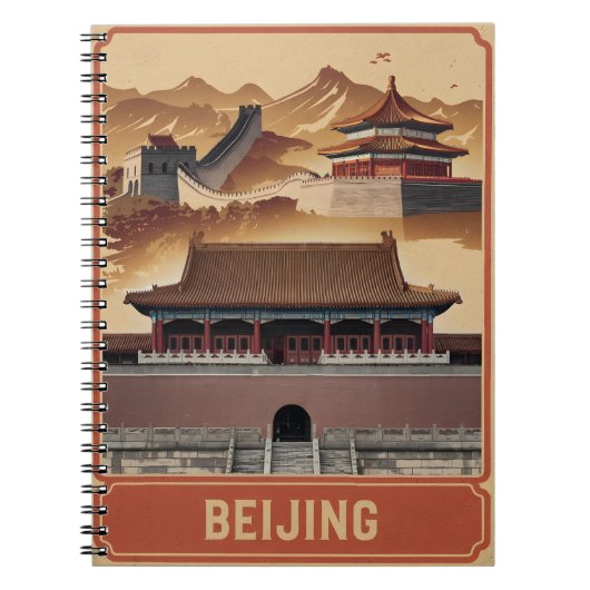 Vintage van Beijing Notitieboek (Voorkant)