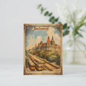 Vintage van Boekarest Briefkaart (Staand voorkant)