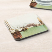 Vintage van Buffalo Harbor Bier Onderzetter (Linkerzijde)