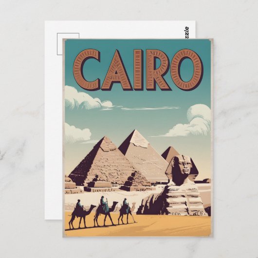 Vintage van Caïro Briefkaart (Voorkant / Achterkant)