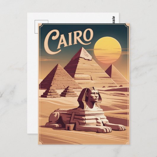 Vintage van Caïro Briefkaart (Voorkant / Achterkant)