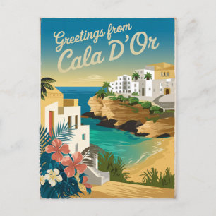 Vintage van Cala d'Or Briefkaart