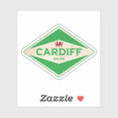 Vintage van Cardiff Wales Sticker (Vel)