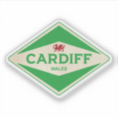 Vintage van Cardiff Wales Sticker (Voorkant)