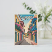 Vintage van Cartagena Briefkaart (Staand voorkant)
