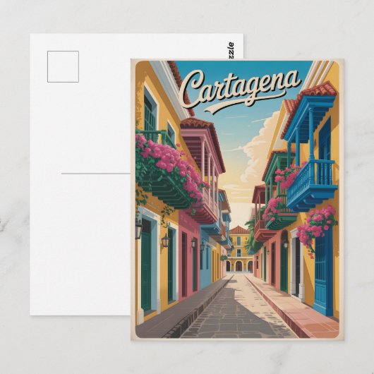 Vintage van Cartagena Briefkaart (Voorkant / Achterkant)