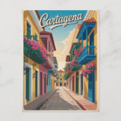 Vintage van Cartagena Briefkaart (Voorkant)
