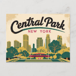 Vintage van Central Park, New York Briefkaart