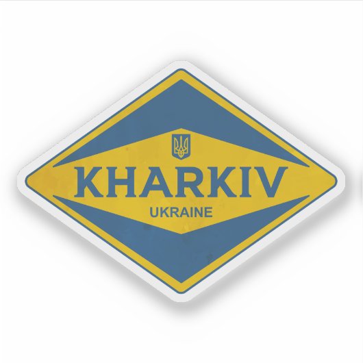 Vintage van Charkov-Oekraïne Sticker (Voorkant)