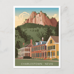 Vintage van Charlestown Nevis Briefkaart