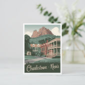 Vintage van Charlestown Nevis Briefkaart (Staand voorkant)
