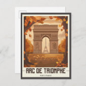 Vintage van de Arc de Triomphe Briefkaart (Voorkant / Achterkant)