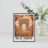 Vintage van de Arc de Triomphe Briefkaart (Staand voorkant)