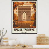 Vintage van de Arc de Triomphe Poster (Keuken)