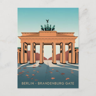 Vintage van de Berlijnse Brandenburger Tor Briefkaart