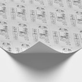 Vintage van de blauwdruk van de techniek cadeaupapier (Hoek)