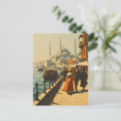 Vintage van de blauwe moskee van Istanboel Briefkaart (Staand voorkant)