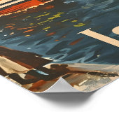 Vintage van de blauwe moskee van Istanboel Poster (Hoek)