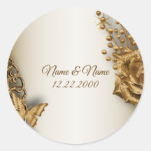 Vintage van de bruiloft Golden Floral Butterfly