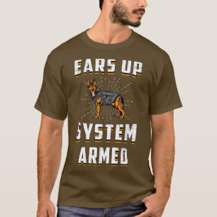 Vintage van de Duitse herder hoort het systeem van T-shirt