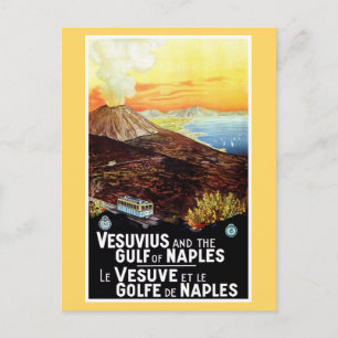 Vintage van de Italiaanse Golf van Napels (Vesuviu Briefkaart