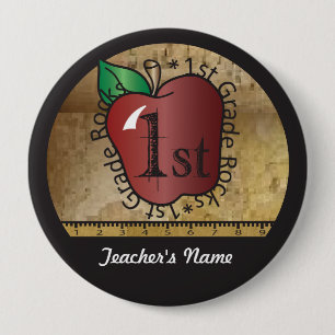 Vintage van de leerkracht, eerste graad ronde button 4,0 cm